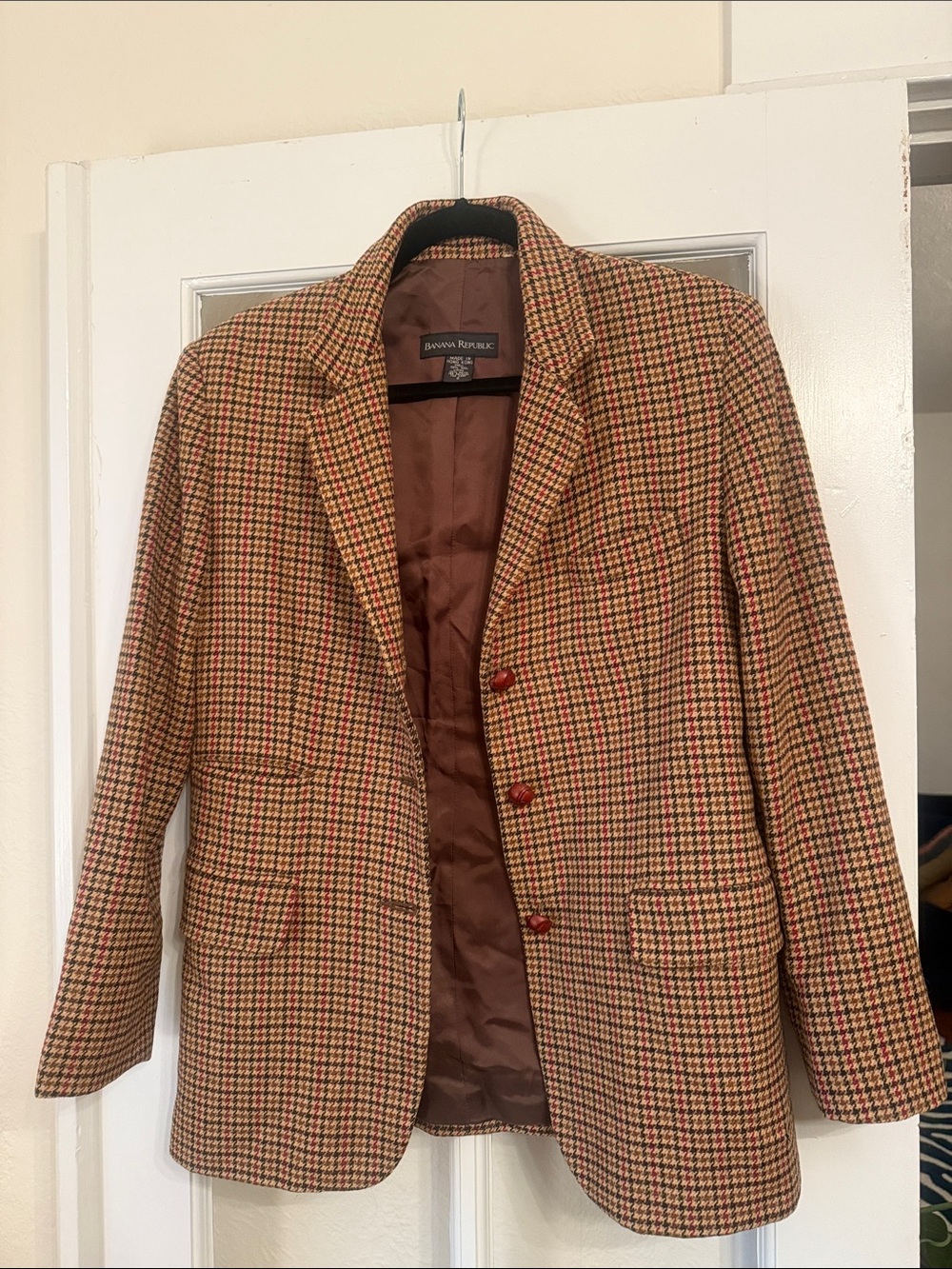 Banana Republic Houndstooth Wool Blazer